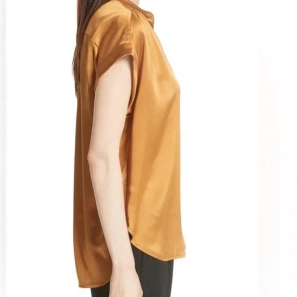 Vince Gold Satin Blouse - Picture 2 of 11